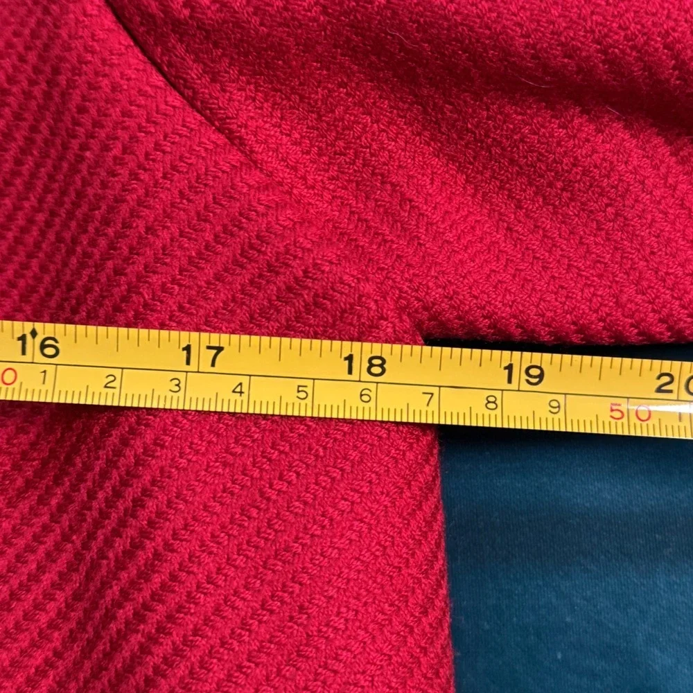 Talbots Red Textured Herringbone Blazer Jacket Petite‎ 8P Wool Blend